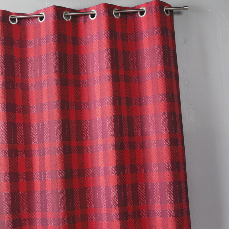 Rideau d'ameublement 'Carreaux' Bordeaux 140x260 cm
