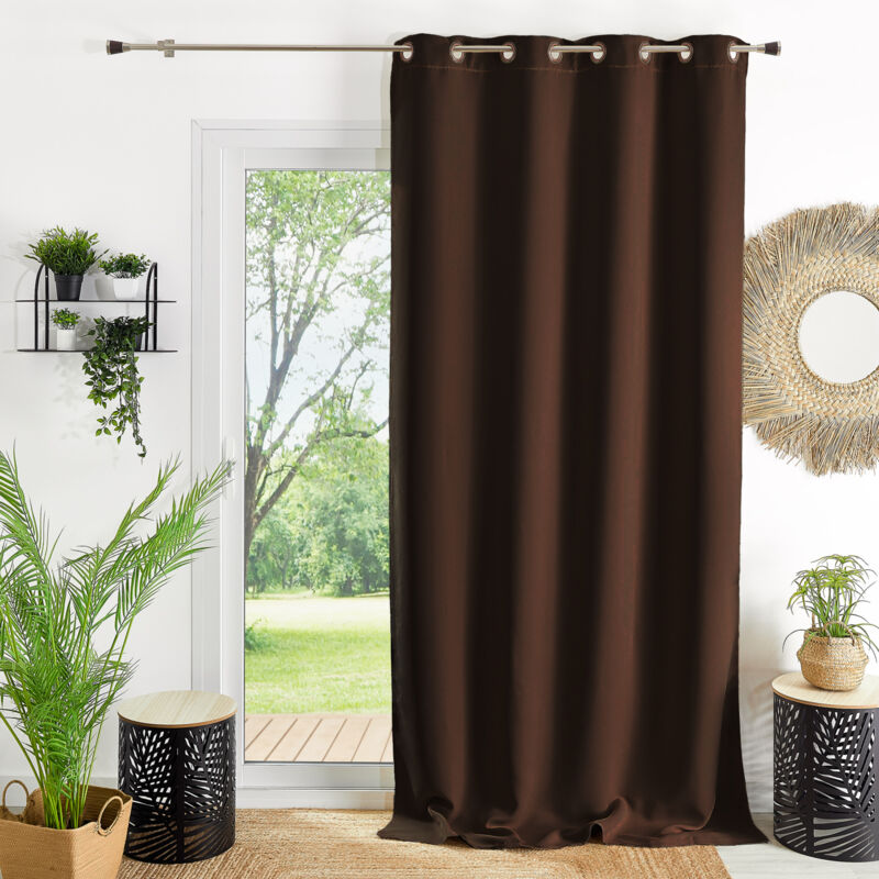 Homemaison - Rideau ameublement 80 % occultant Marron chocolat 140x260 cm