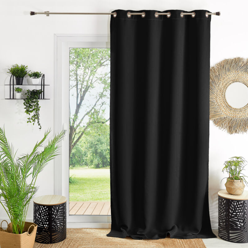 Rideau ameublement 80 % occultant Noir 140x260 cm