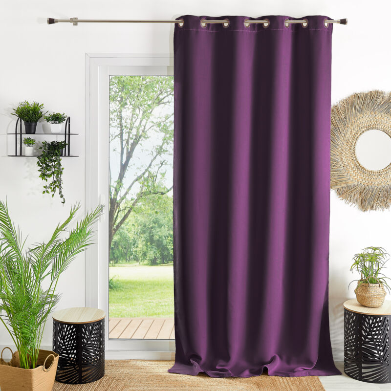 Rideau ameublement 80 % occultant Prune 140x260 cm