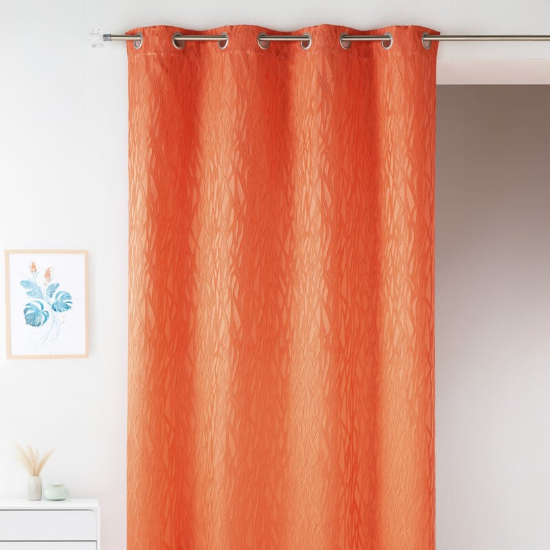 Rideau en jacquard fantaisie Orange 135x260 cm