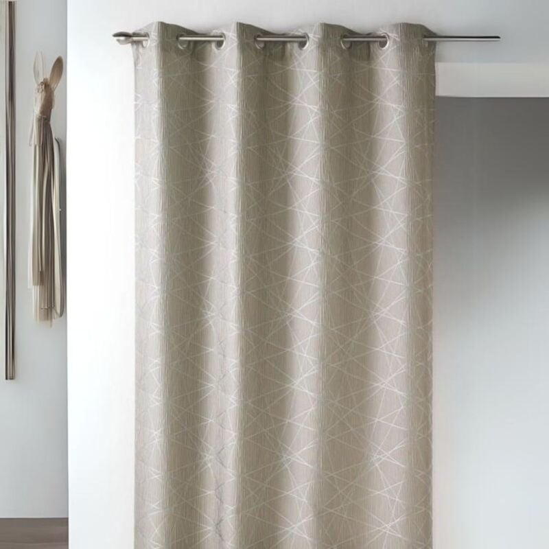 Rideau en Jacquard à Imprimés Design Beige 140x260 cm