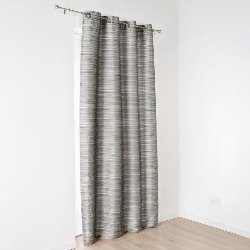 Rideau aspect shantung avec oeillet Gris clair 145x250 cm