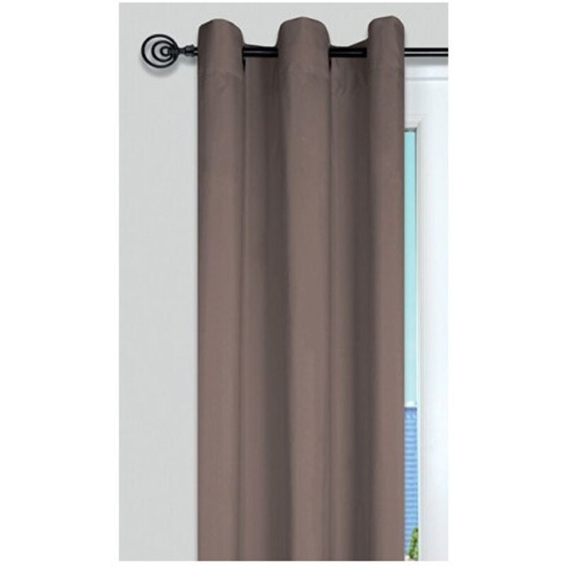 Rideau isolant à oeillets doublé Gris anthracite 135x240 cm