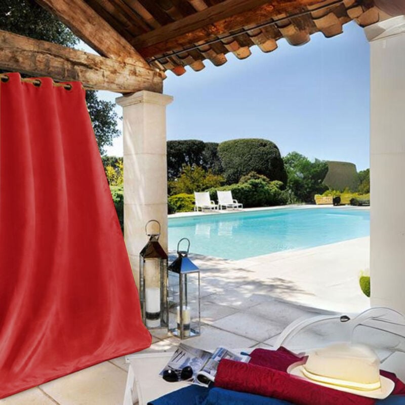 Rideau extérieur imperméable Rouge 135x240 cm