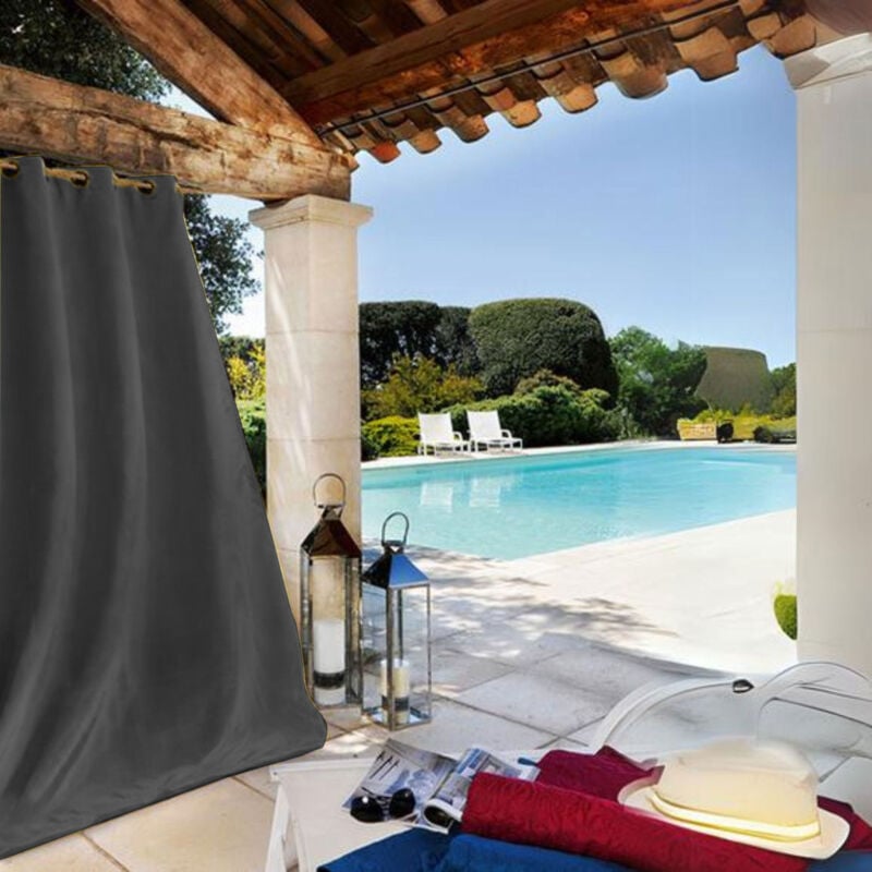 Rideau extérieur imperméable Gris Foncé 135x240 cm