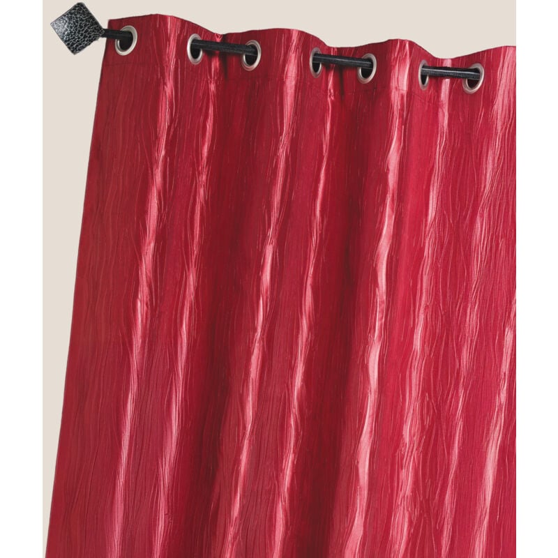 Homemaison - Rideau d'Ameublement en Taffetas Froissé Rouge 135x260 cm