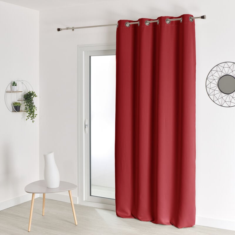 Homemaison - Rideau 100% occultant Ignifugé M1 Non Feu Piment Rouge Orangé 140x180 cm - Rouge Orangé