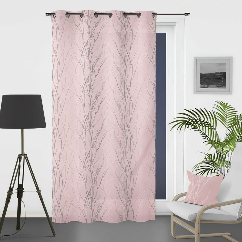 Rideau oeillet 135x250 cm liane rose, par soleil d'ocre