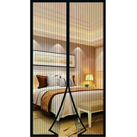 Rideaux Anti Mouches Pour Porte noir Moustiquaire Baie Vitree Coulissante 90 x 210cmMoustiquaire Porte Fenetre Aimantée Magnetique Rideaux Toile Insect Ecran Magnétique Moustique Sans Perçage