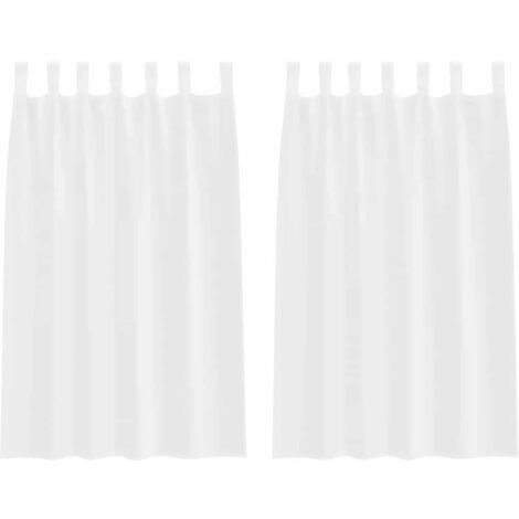 Rideaux avec des rideaux 2 pcs Blanc 140x175cm Polyester CFW19871