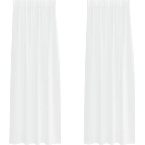 Rideaux avec des rideaux 2 pcs Blanc 140x175cm Polyester CFW47706
