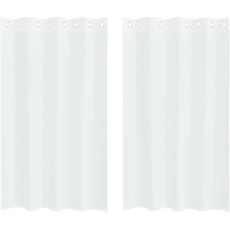 Rideaux avec des rideaux 2 pcs Blanc 140x175cm Polyester CFW77939