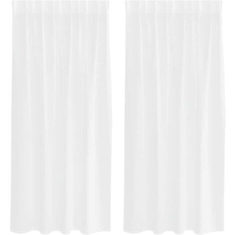 Rideaux avec des rideaux 2 pcs Blanc 140x175cm Polyester CFW79080
