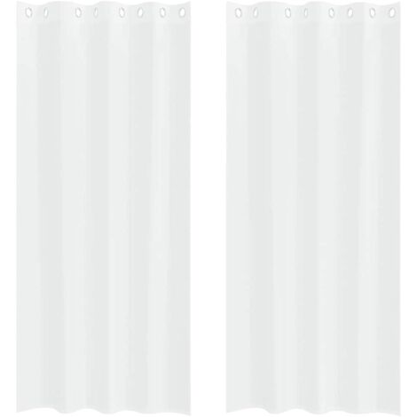 Rideaux avec des rideaux 2 pcs Blanc 140x175cm Polyester CFW97535