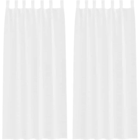 Rideaux avec des rideaux 2 pcs Blanc Polyester CFW34574