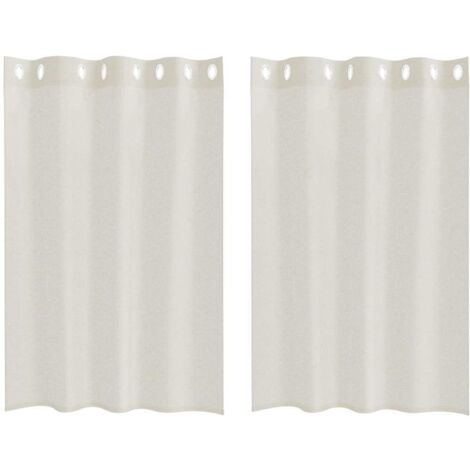 Rideaux avec des rideaux 2 pcs Crème 140x140cm Polyester CFW59956