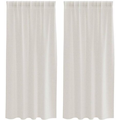 Rideaux avec des rideaux 2 pcs Crème 140x175cm Polyester CFW17645