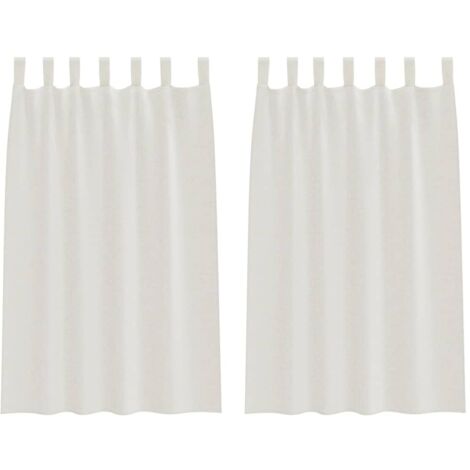Rideaux avec des rideaux 2 pcs Crème 140x175cm Polyester CFW42873