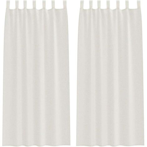 Rideaux avec des rideaux 2 pcs Crème 140x175cm Polyester CFW43793
