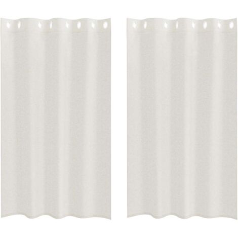 Rideaux avec des rideaux 2 pcs Crème 140x175cm Polyester CFW59681