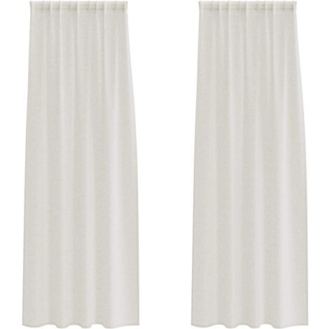 Rideaux avec des rideaux 2 pcs Crème 140x175cm Polyester CFW95585