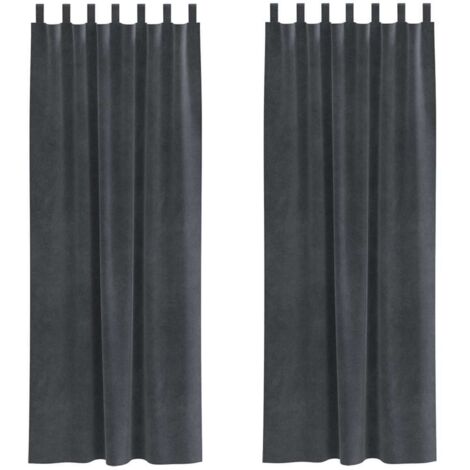 Rideaux avec des rideaux 2 pcs Gris clair 140 x 225 cm Velours CFW83661