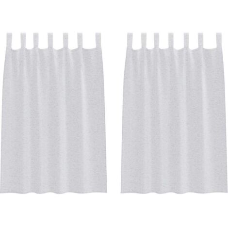 Rideaux avec des rideaux 2 pcs Gris clair 140x140cm Polyester CFW33060