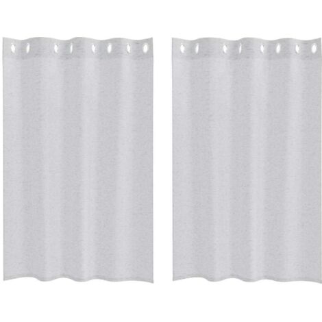 Rideaux avec des rideaux 2 pcs Gris clair 140x140cm Polyester CFW70374