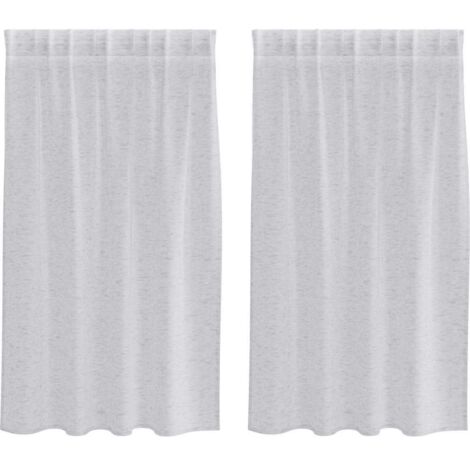 Rideaux avec des rideaux 2 pcs Gris clair 140x140cm Polyester CFW72252