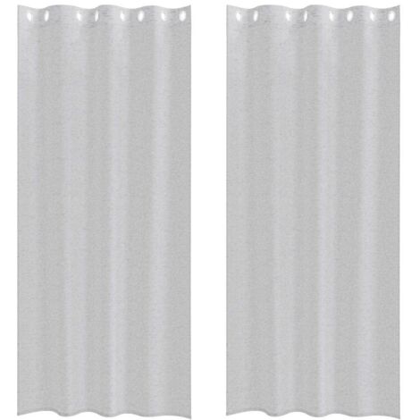 Rideaux avec des rideaux 2 pcs Gris clair 140x175cm Polyester CFW11277