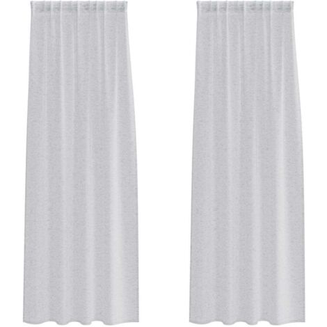 Rideaux avec des rideaux 2 pcs Gris clair 140x175cm Polyester CFW18610