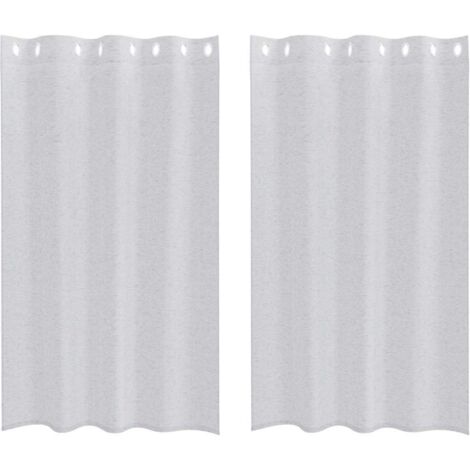 Rideaux avec des rideaux 2 pcs Gris clair 140x175cm Polyester CFW66829