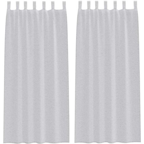Rideaux avec des rideaux 2 pcs Gris clair 140x175cm Polyester CFW73653