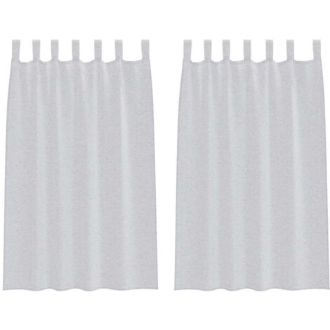 Rideaux avec des rideaux 2 pcs Gris clair 140x175cm Polyester CFW78922