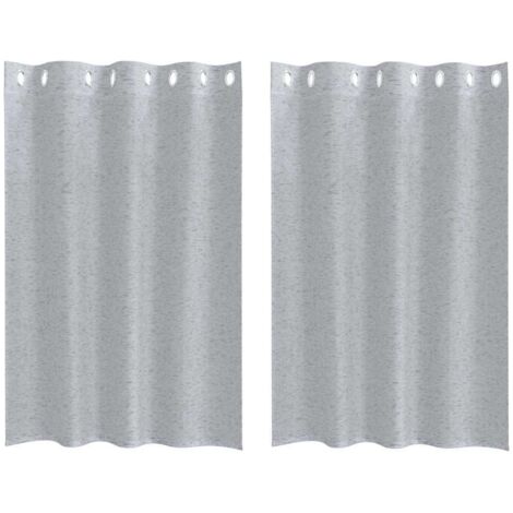 Rideaux avec des rideaux 2 pcs Gris foncé 140x140cm Polyester CFW13517