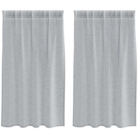 Rideaux avec des rideaux 2 pcs Gris foncé 140x140cm Polyester CFW56293