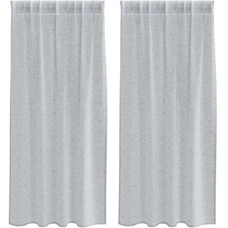 Rideaux avec des rideaux 2 pcs Gris foncé 140x175cm Polyester CFW17336