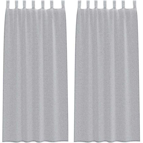 Rideaux avec des rideaux 2 pcs Gris foncé 140x175cm Polyester CFW23255