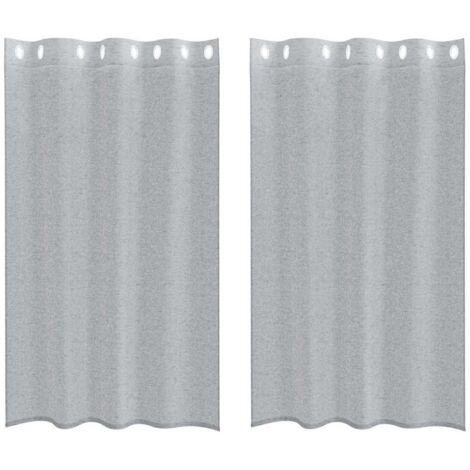 Rideaux avec des rideaux 2 pcs Gris foncé 140x175cm Polyester CFW93102