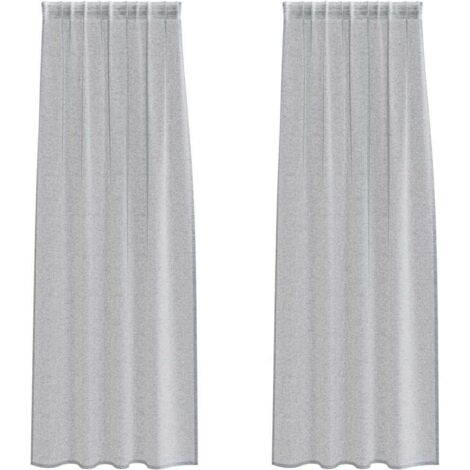 Rideaux avec des rideaux 2 pcs Gris foncé 140x175cm Polyester CFW93255