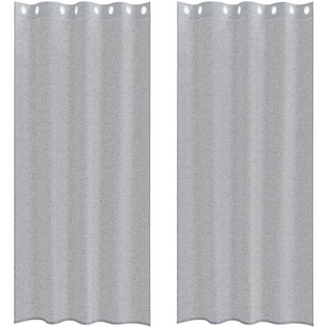 Rideaux avec des rideaux 2 pcs Gris foncé Polyester CFW15773