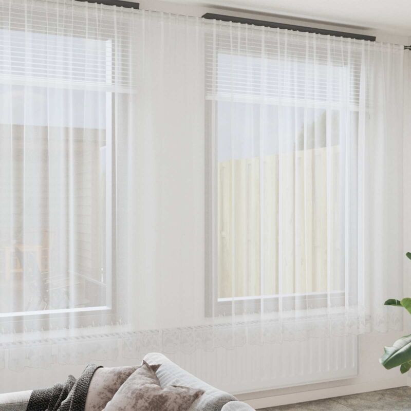 vidaXL Rideau en Dentelle Blanc 400 × 300 cm Polyester