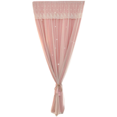 Rideaux courts à découpes étoiles pour enfants, parfaits pour les petites fenêtres de chambre à coucher (120 x 150 cm).