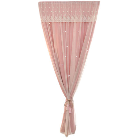 Rideaux courts à découpes étoiles pour enfants, parfaits pour les petites fenêtres de chambre à coucher (120 x 150 cm).