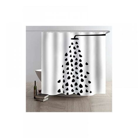 Rideaux de douche avec crochets, rideau de salle de bain imperméable et anti-moisissure 180x200cm