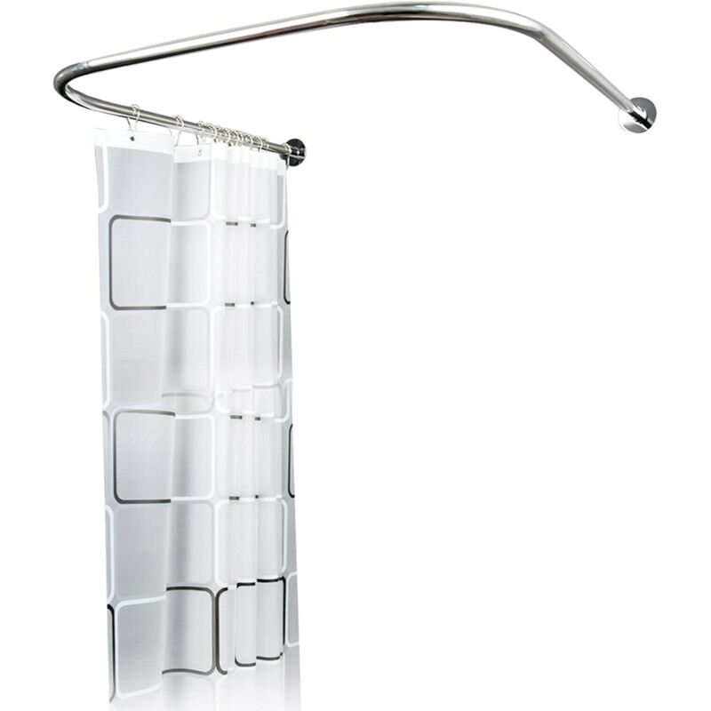 Rideaux de Douche Blanc en Tissu Impermeable et Anti-moisissure, Lavable en Machine, avec 12 Crochets Antirouille et l'ourlet Leste en Bas