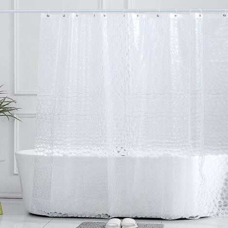 rideaux De Douche Eva Effet 3d, 180 X 180 Cm Rideau De Bain Semi Transparent Tanche Anti-moisissure, Rideau De Salle De Bain Avec 12 Anneaux Pour