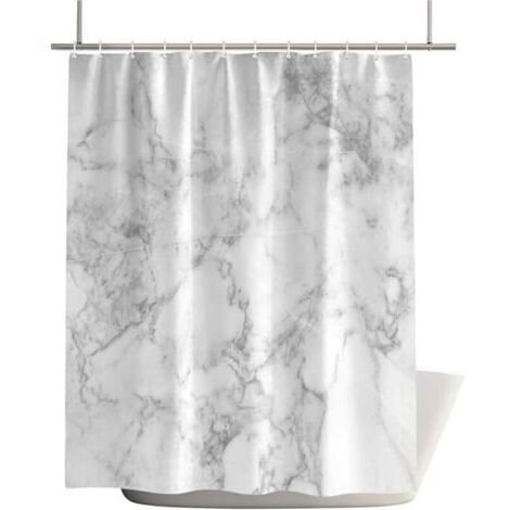 Rideaux de douche imperméables à texture de marbre moderne, pour salle de bains, ensemble de rideaux de bain en Polyester blanc Simple et généreux avec crochets