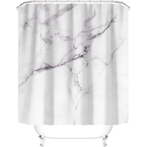 Rideaux de Douche Modernes, Marbre Blanc Laiteux, Motif Minimaliste, Décoration Salle de Bains, 60"x72"